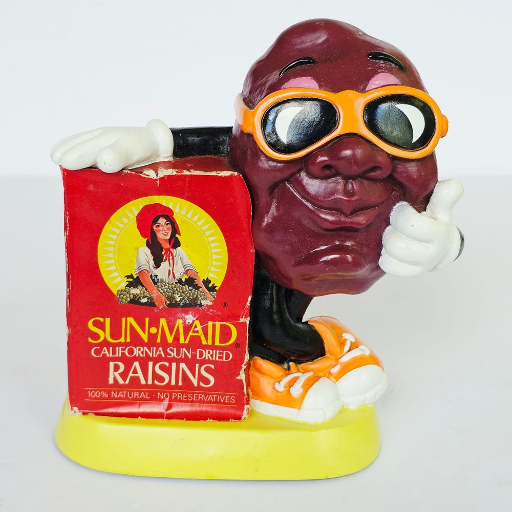 1987 California Raisins Sun-Maid Coin Bank Vintage Advertising Collectible PVC